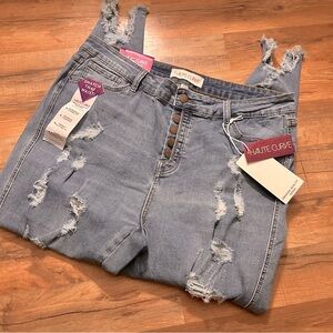 Womens Haute Curve High Rise Distressed Jeans